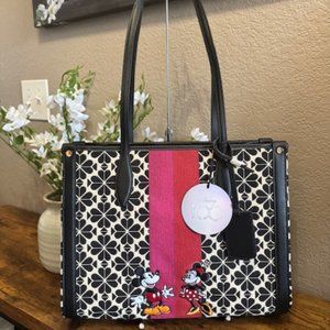 Disney X Kate Spade Mickey Minnie Mouse Flower Jacquard Tote 100 Years